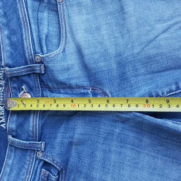 (4) American Eagle Super Stretch Kick Boot Extra Shorts Denim Jeans - Picture 7 of 11